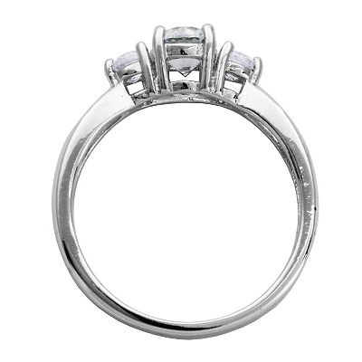 Sterling Silver Cubic Zirconia 3-Stone Ring Sterling Silver Cubic Zirconia 3-Stone Ring