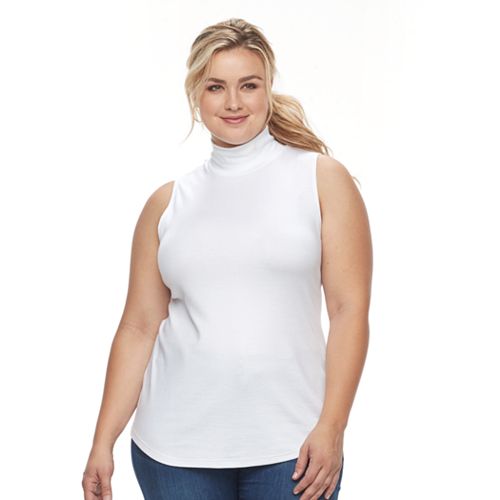 Plus Size Croft & Barrow® Sleeveless Mockneck Tank Top