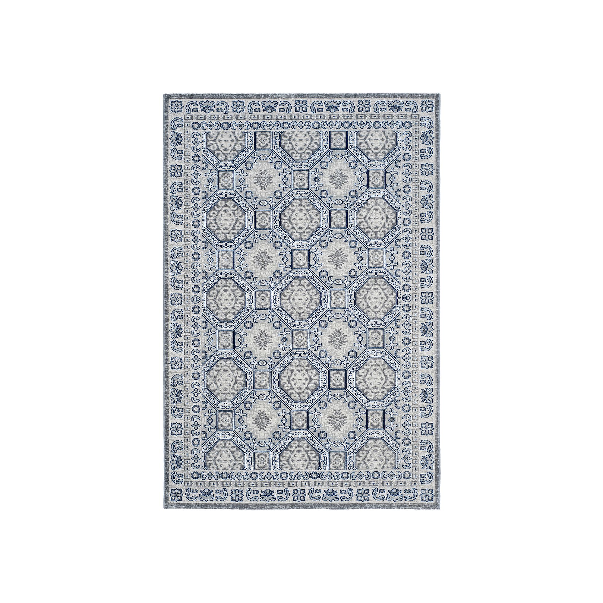 Safavieh Artisan Olivia Framed Floral Rug, Silver Blue