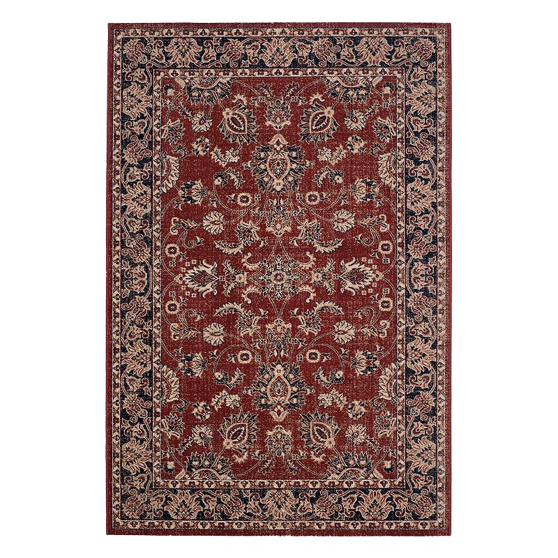 Safavieh Artisan Mia Framed Floral Rug, Red/Coppr, 5X7.5 Ft