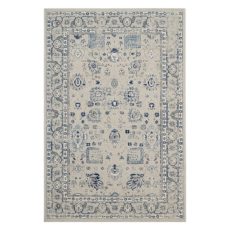 Safavieh Artisan Isabella Framed Floral Rug, Silver, 5X7.5 Ft