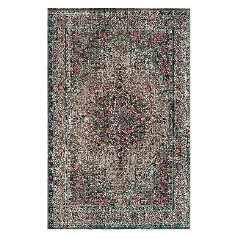 Safavieh Artisan Lily Framed Floral Rug, Grey, 5X7.5 Ft