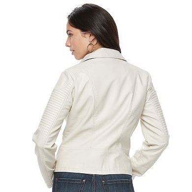 Women's Apt. 9® Textured Faux-Leather Moto Jacket