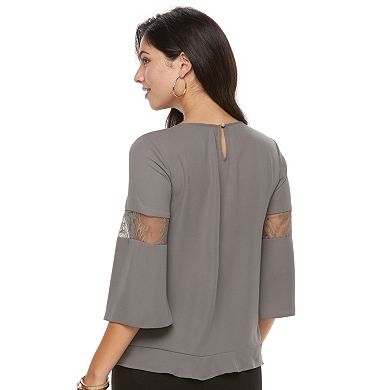 Women's Apt. 9® Lace-Trim Bell Sleeve Top