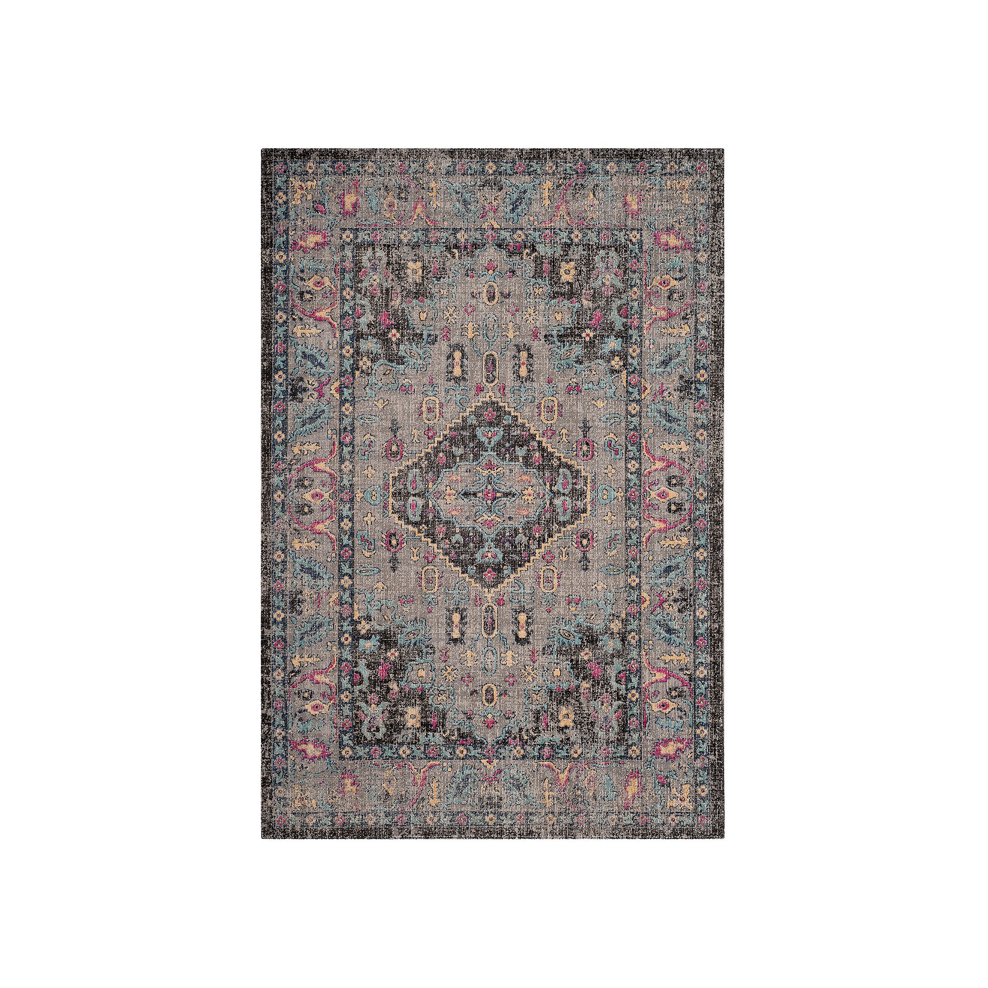 Safavieh Artisan Avery Framed Floral Rug, Light Gray Black