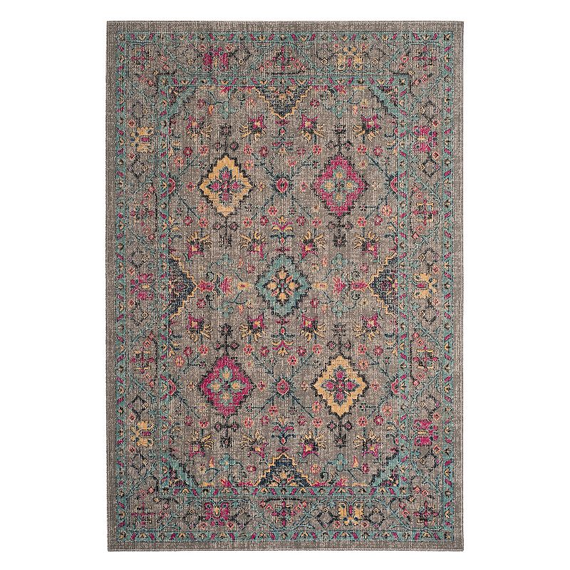 Safavieh Artisan Evelyn Framed Floral Rug, Grey, 5X7.5 Ft