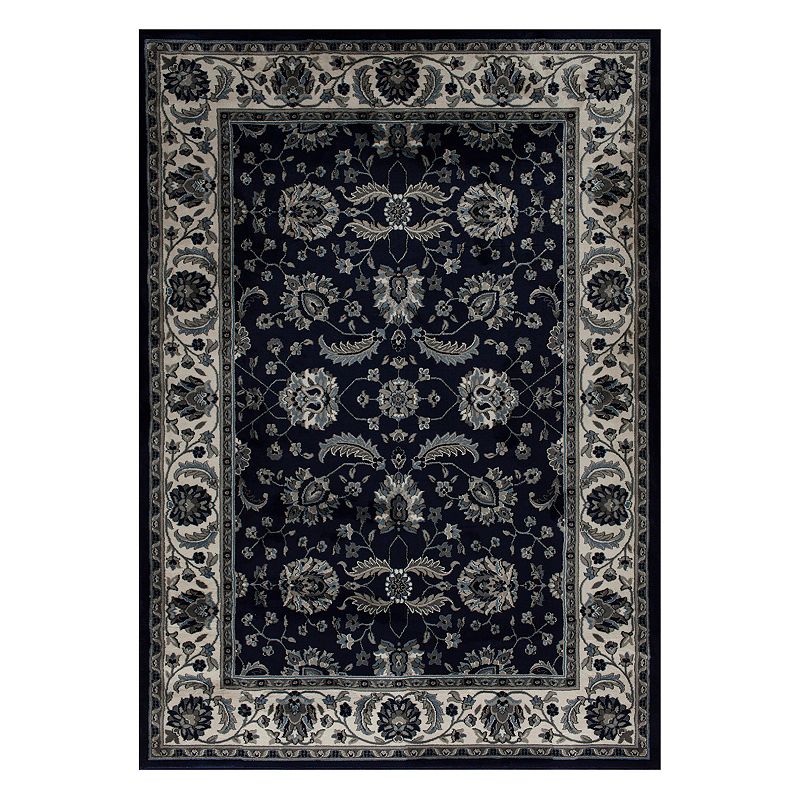 Loomaknoti Milan Orella Framed Floral Rug, Blue, 8X10 Ft