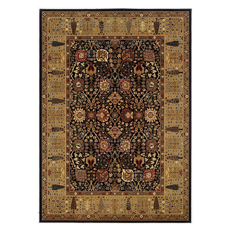 Couristan Royal Kashimar Cypress Garden Framed Floral Wool Rug, Black Deep Brown, 6.5Ft Sq Frame your decor in floral splendor with this Couristan Royal Kashimar Cypress Garden wool rug.FEATURES Powerloomed Face-to-face Wilton woven Semi-worsted New Zealand wool pile Faux silk highlights Framed border Floral pattern CONSTRUCTION & CARE Wool Pile height: 0.28'' Spot clean Manufacturer's 1-year limited warrantyFor warranty information please click here Imported Attention: All rug sizes are approximate and should measure within 2-6 inches of stated size. Pattern may also vary slightly. This rug does not have a slip-resistant backing. Rug pad recommended to prevent slipping on smooth surfaces. . Size: 6.5Ft Sq. Color: Black Deep Maple. Gender: unisex. Age Group: adult.