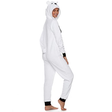 Juniors' SO® Polar Bear Costume One-Piece Pajamas