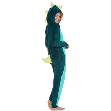 Juniors' SO® Dinosaur Costume One-Piece Pajamas