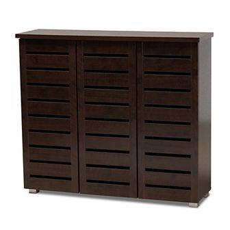 Baxton Studio Adalwin Window Pane Storage Cabinet