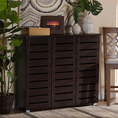 Baxton Studio Adalwin Window Pane Storage Cabinet