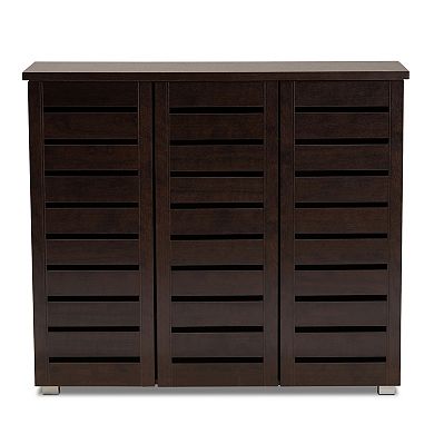 Baxton Studio Adalwin Window Pane Storage Cabinet