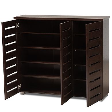Baxton Studio Adalwin Window Pane Storage Cabinet
