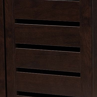 Baxton Studio Adalwin Window Pane Storage Cabinet