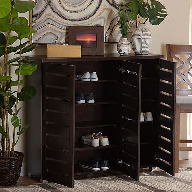Baxton Studio Adalwin Window Pane Storage Cabinet
