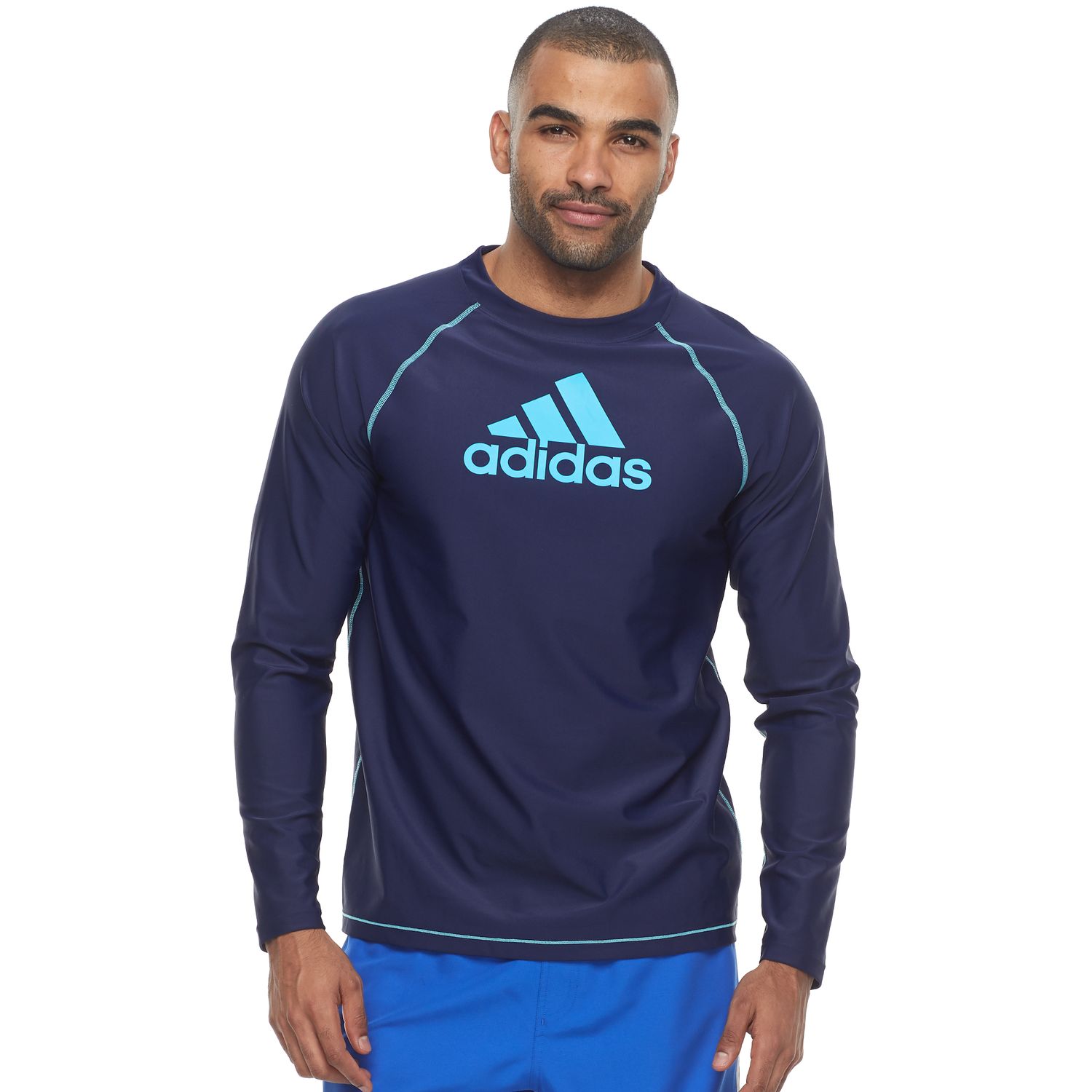 men's adidas rash guard swim tee