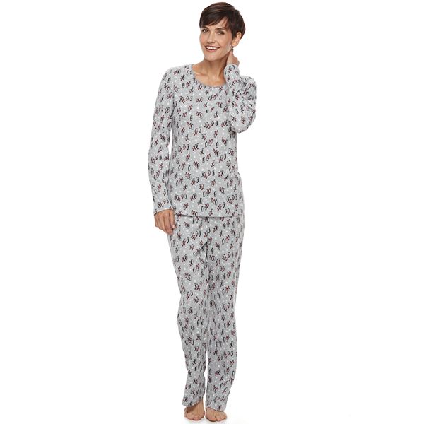 Petite Croft & Barrow® Pajamas: Textured Knit Sleep henley & Pants PJ Set
