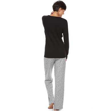 Women's Croft & Barrow® Pajamas: V-Neck Sleep Top & Pants PJ Set
