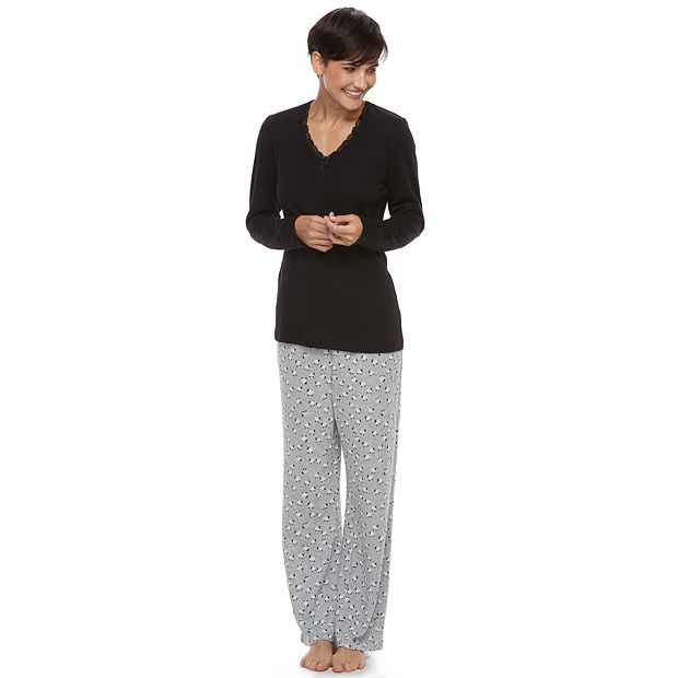 Women's Croft & Barrow® Pajamas: V-Neck Sleep Top & Pants PJ Set