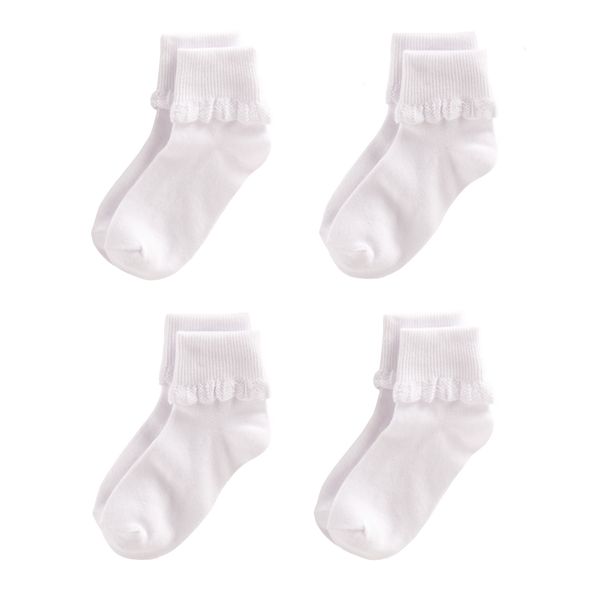 Girls Elli by Capelli 4-Pack Scalloped Ankle Socks