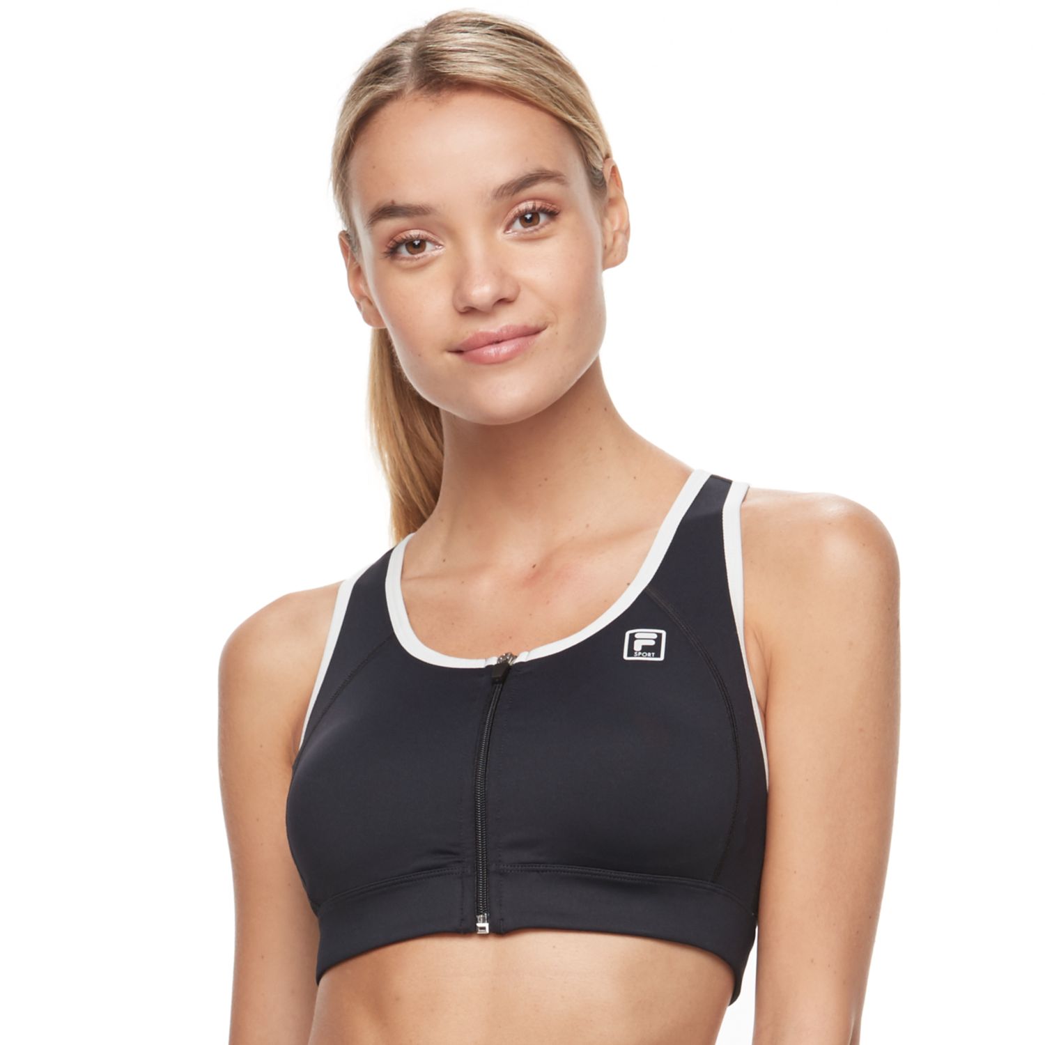 fila sports bra zip front