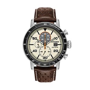 Citizen Eco-Drive Men's Brycen Leather Chronograph Watch - CA0649-06X