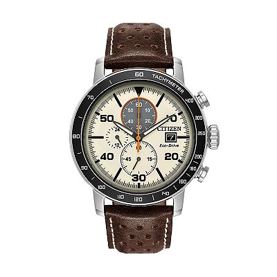 Citizen Eco Drive Men s Brycen Leather Chronograph Watch CA0649 06X