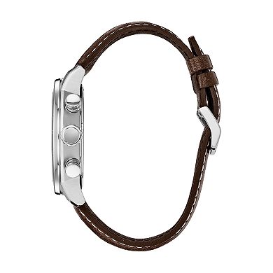 Citizen Eco-Drive Men's Brycen Leather Chronograph Watch - CA0649-06X