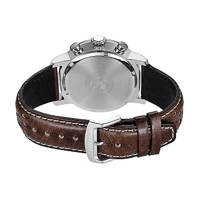 Citizen Eco-Drive Men's Brycen Leather Chronograph Watch - CA0649-06X