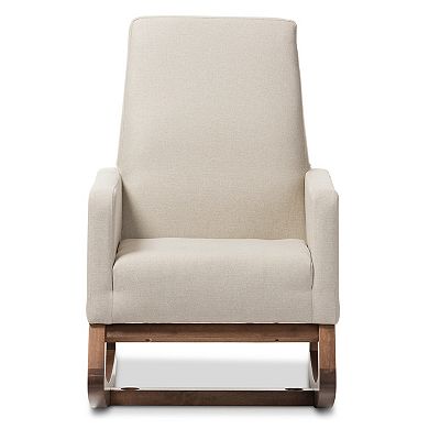 Baxton Studio Mid-Century Upholstered Rocking Chair