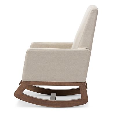 Baxton Studio Mid-Century Upholstered Rocking Chair  