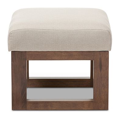 Baxton Studio Mid-Century Upholstered Stool