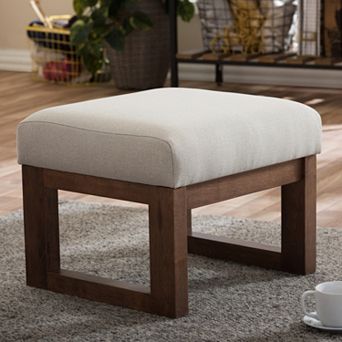 Baxton Studio Mid-Century Upholstered Stool
