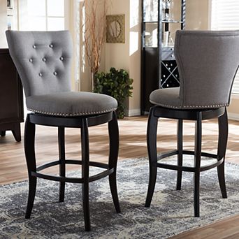 Baxton Studio Leonice Faux-Leather Swivel Counter Stool 2 pc Set