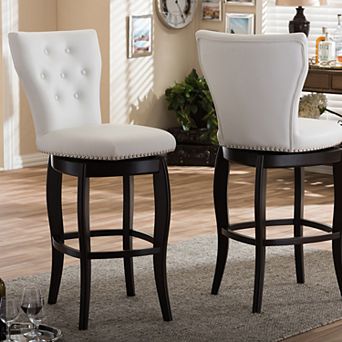 Baxton Studio Leonice Faux-Leather Swivel Counter Stool 2 pc Set