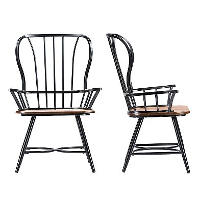 Baxton Studio Longford Arm Dining Chair 2-piece Set