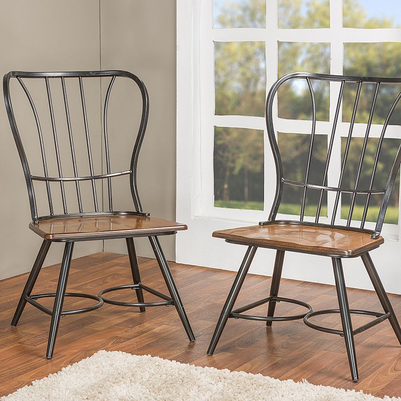 Baxton Studio Longford Armless Dining Chair 2-piece Set, Black