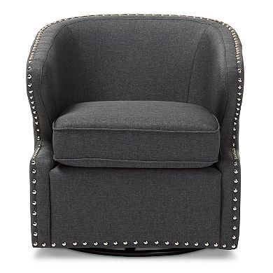Baxton Studio Finley Swivel Tub Accent Chair