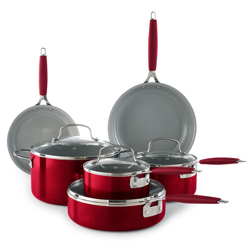 Food Network 10-pc. Ceramic Cookware Set, Red, 10PC