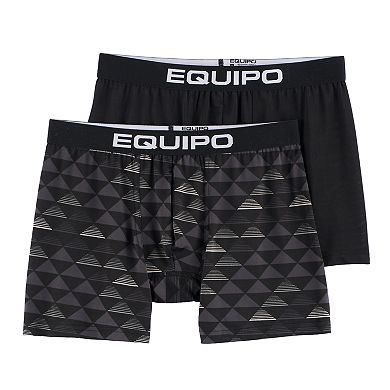 Men's equipo 2-pack Geometric & Solid Microfiber Stretch Performance Boxer Briefs
