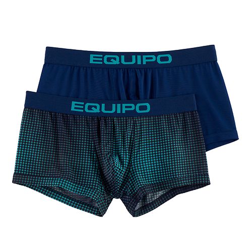 Men's equipo 2pack Grid & Solid Microfiber Stretch Brazilian Trunks