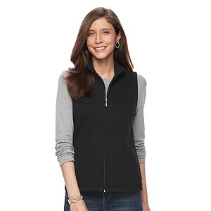 Women's Croft & Barrow® Ribbed Side Quilted Vest