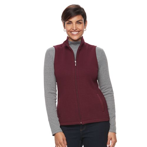 Women's Croft & Barrow® Ribbed Side Quilted Vest