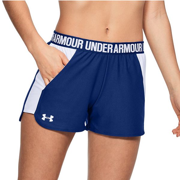 Under Armour Running Short Women's Size L Dark Gray Side Stripe Logo Waist  Band 