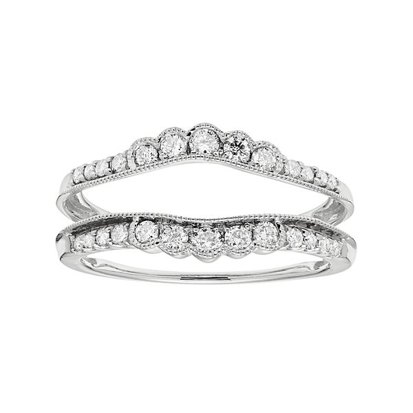 14KT White Gold & Diamond Classic Book Diamond Overatures Band Ring - 3/4  ctw - Pierce Jewelers