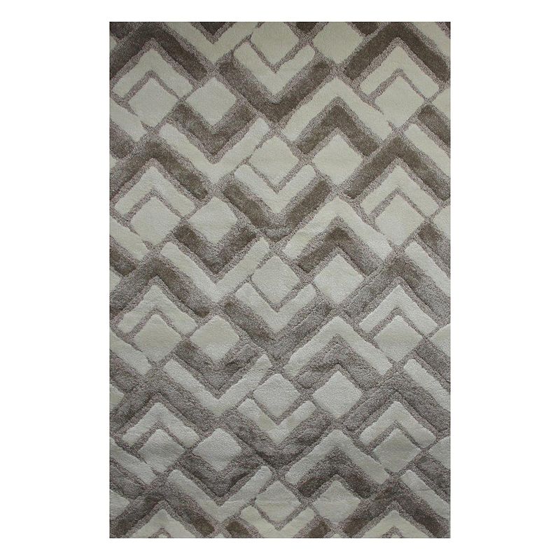 Loomaknoti Structures Hibbing Geometric Rug, Light Grey, 5X7.5 Ft