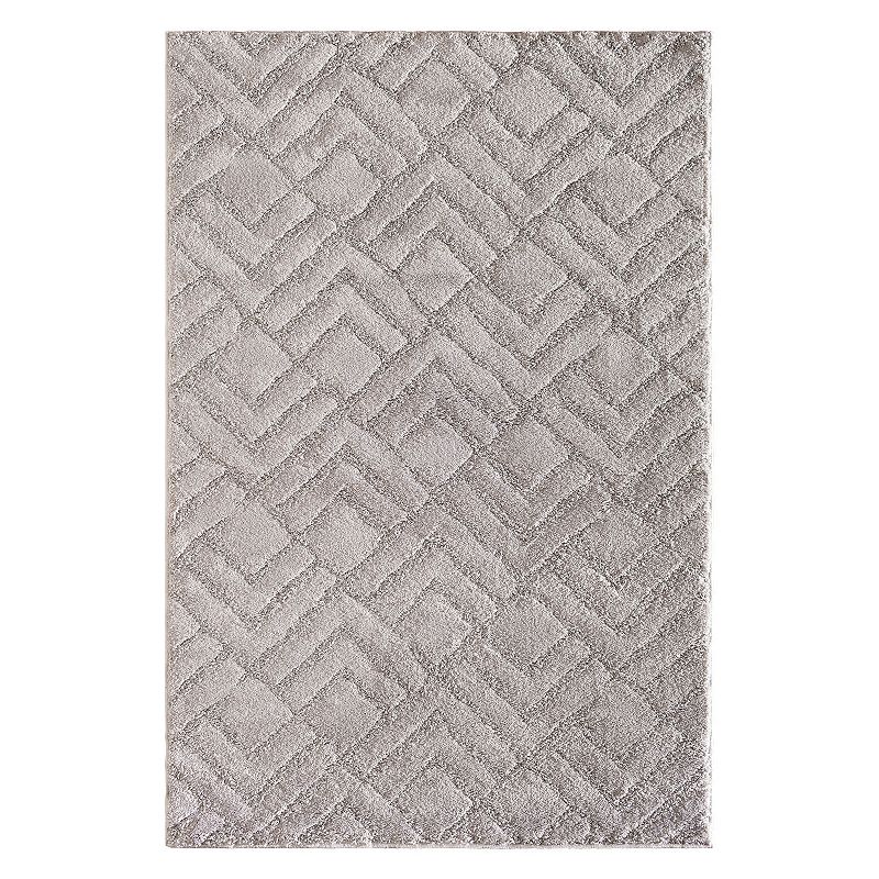 Loomaknoti Structures Hibbing Geometric Rug, Light Grey, 5X7.5 Ft