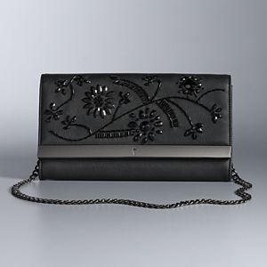 Simply Vera Vera Wang 10th Anniversary Floral Beaded Flap Clutch