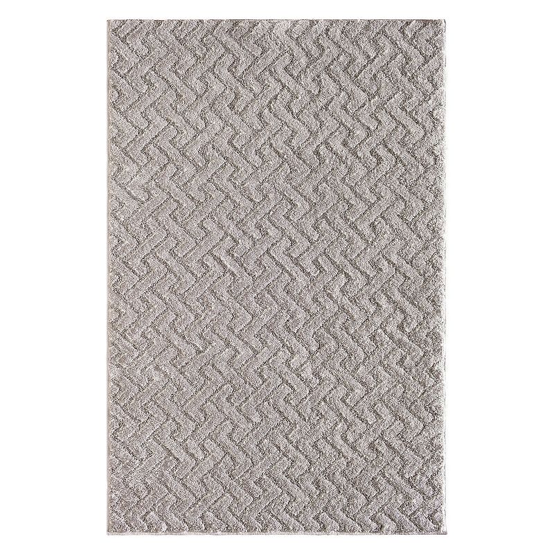 Loomaknoti Structures Wabasha Interlocking Chevron Rug, White, 5X7.5 Ft